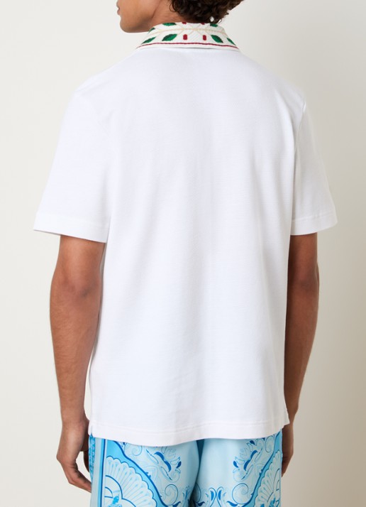 Casablanca Laurel regular fit polo met logo - achterkant wit