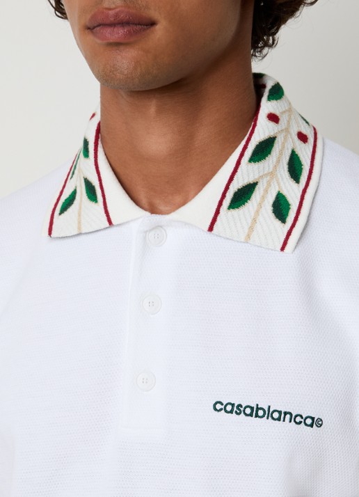 Casablanca Laurel regular fit polo met logo - detail 5 wit