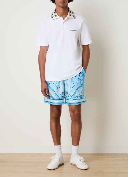 Casablanca Laurel regular fit polo met logo - voorkant 3 wit