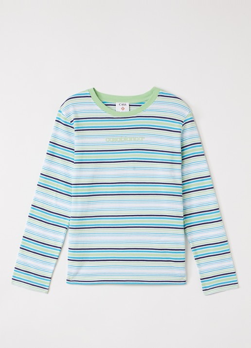 Casablanca Longsleeve met streepprint - voorkant 2 rood
