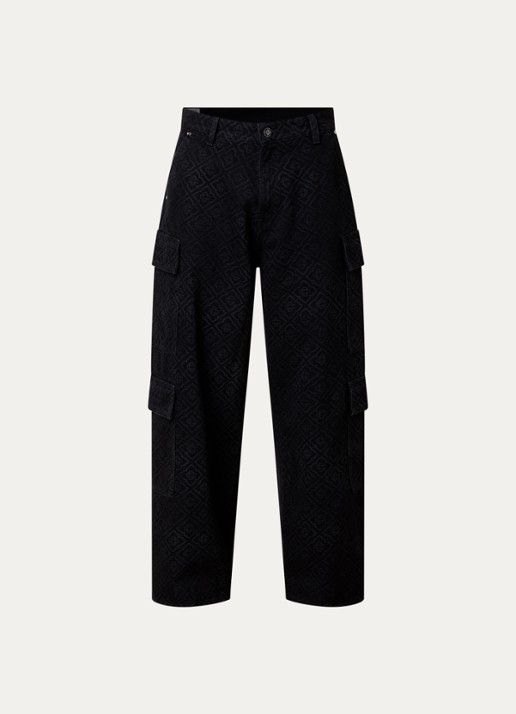Casablanca Loose fit jeans met logoprint - voorkant 5 zwart
