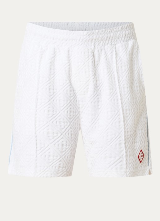 Casablanca Loose fit korte joggingbroek van badstof - voorkant 4 wit