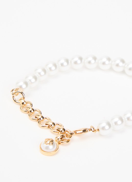 Casablanca Lotus parelarmband verguld - detail goud