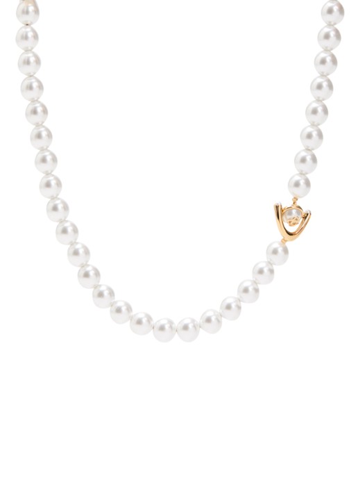 Casablanca Lotus parelketting verguld - voorkant 4 goud