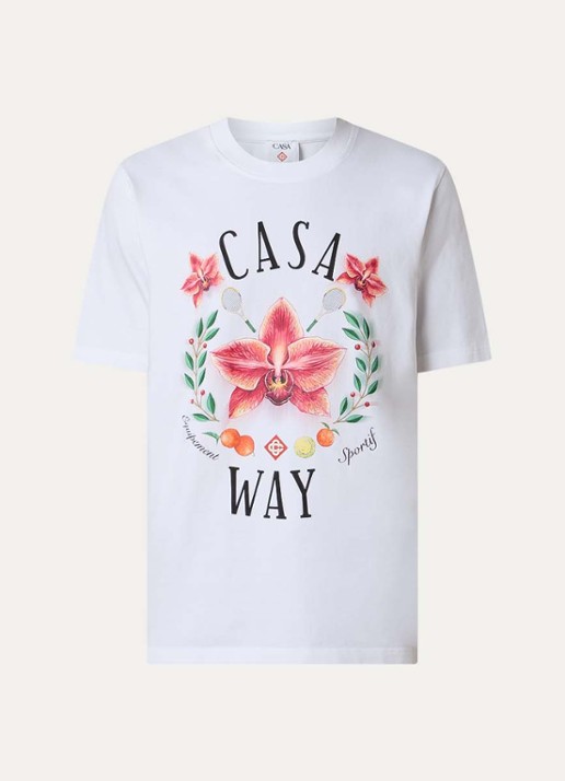 Casablanca Orchid Classic T-shirt met logoprint