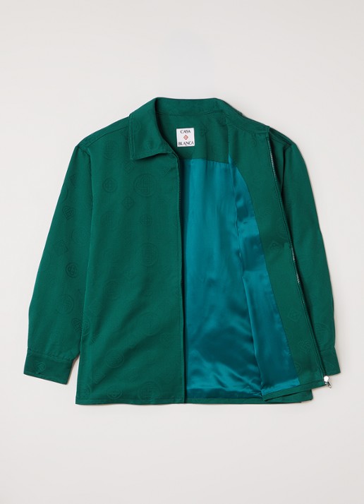 Casablanca Overshirt met logoprint - voorkant 3 groen