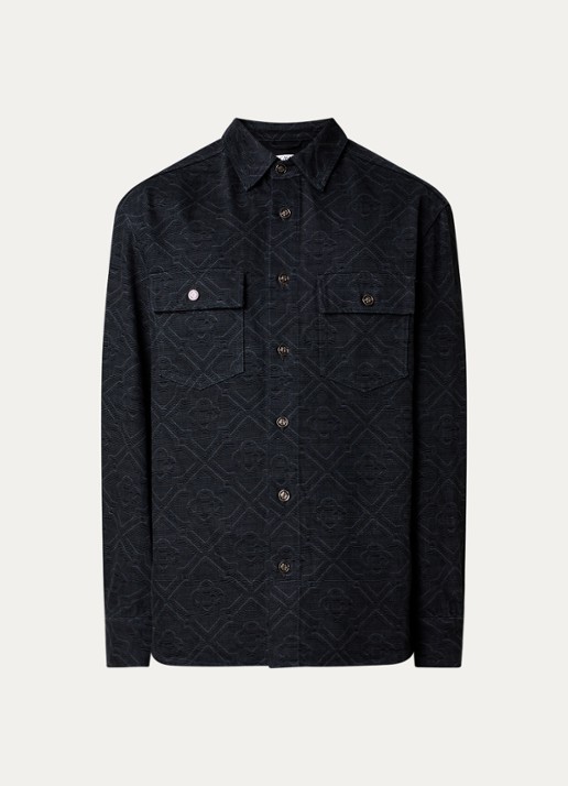 Casablanca Overshirt met print en borstzakken - voorkant 4 zwart