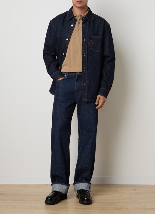 Casablanca Overshirt van denim met borstzak - voorkant 2 indigo