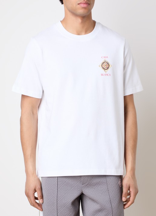 Casablanca Plafondorne T-shirt met logo- en backprint - achterkant 5 wit