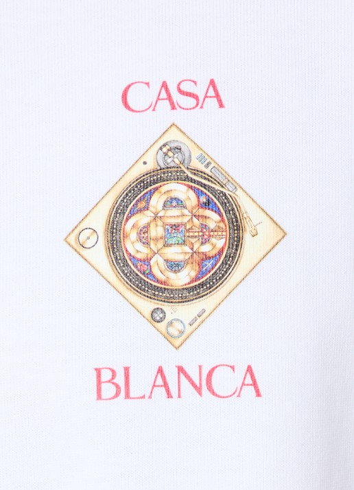 Casablanca Plafondorne T-shirt met logo- en backprint - detail 2 wit