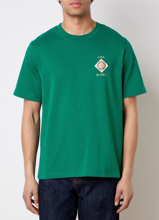 Casablanca Plafondorne T-shirt met logo- en backprint - achterkant 5 groen