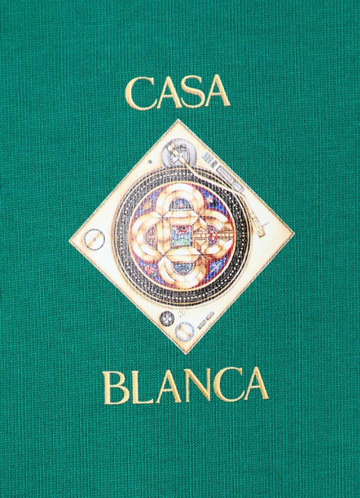 Casablanca Plafondorne T-shirt met logo- en backprint - detail 2 groen