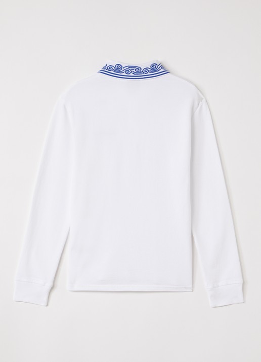 Casablanca Polo met logoborduring - voorkant 3 wit