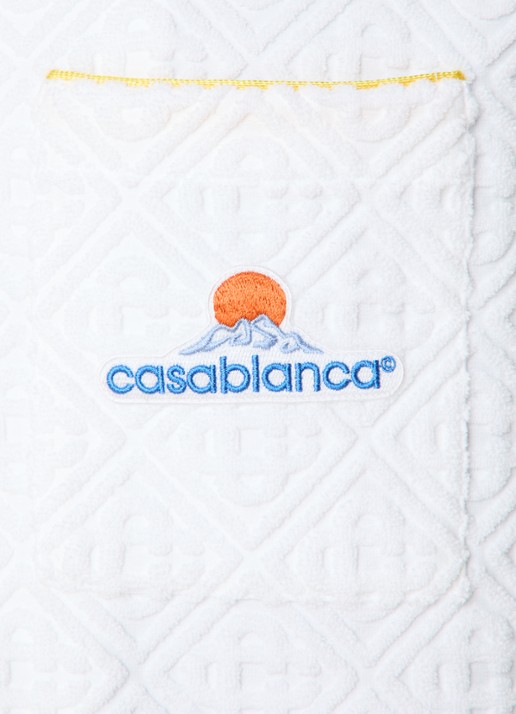 Casablanca Regular fit overhemd van badstof met logoprint - detail 3 wit