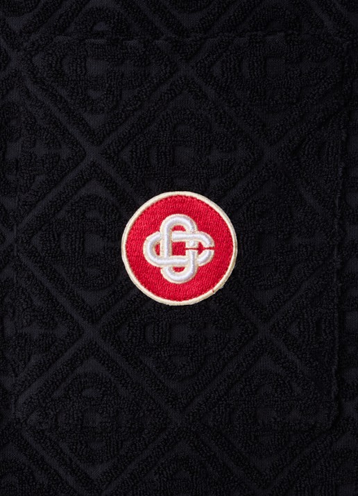 Casablanca Regular fit overhemd van badstof met logoprint - detail 5 zwart