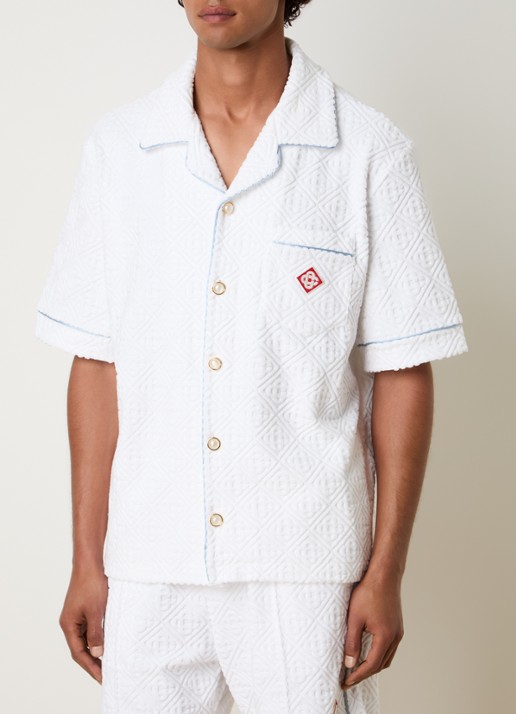 Casablanca Regular fit overhemd van badstof - detail wit