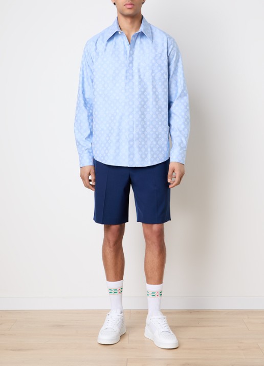 Casablanca Regular fit polo met logoprint - voorkant 5 lichtblauw