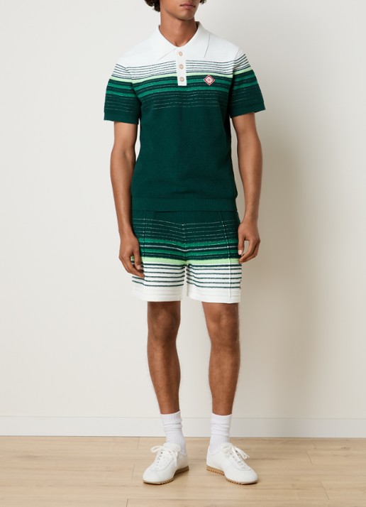 Casablanca Regular fit polo met structuur - voorkant 4 groen