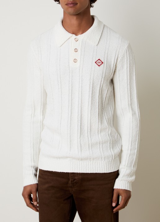 Casablanca Regular fit polo van bouclé