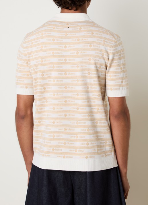 Casablanca Regular fit polo van wol - achterkant 5 beige
