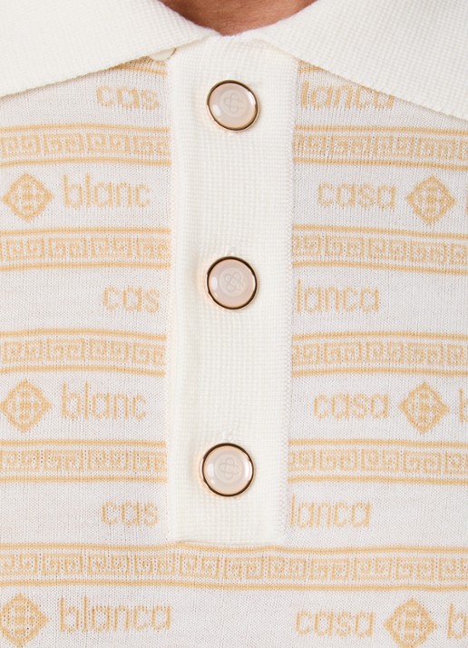 Casablanca Regular fit polo van wol - detail 4 beige