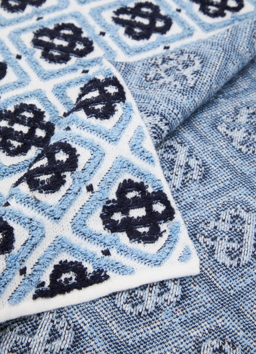Casablanca Sjaal in wolblend met logoprint 150 x 25 cm - detail blauw