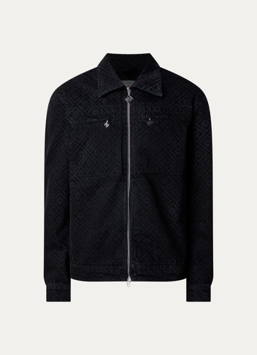 Casablanca Spijkerjas met logoprint - voorkant zwart