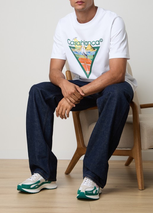 Casablanca Stade sneaker met logo - voorkant 2 groen