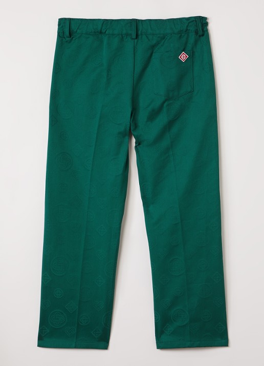 Casablanca Straight fit chino met logoprint - voorkant 3 groen