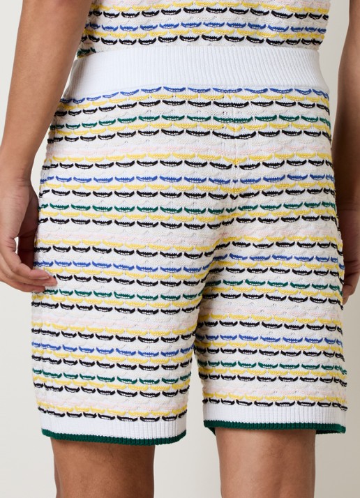 Casablanca Straight fit korte broek met streepprint en logo - achterkant groen