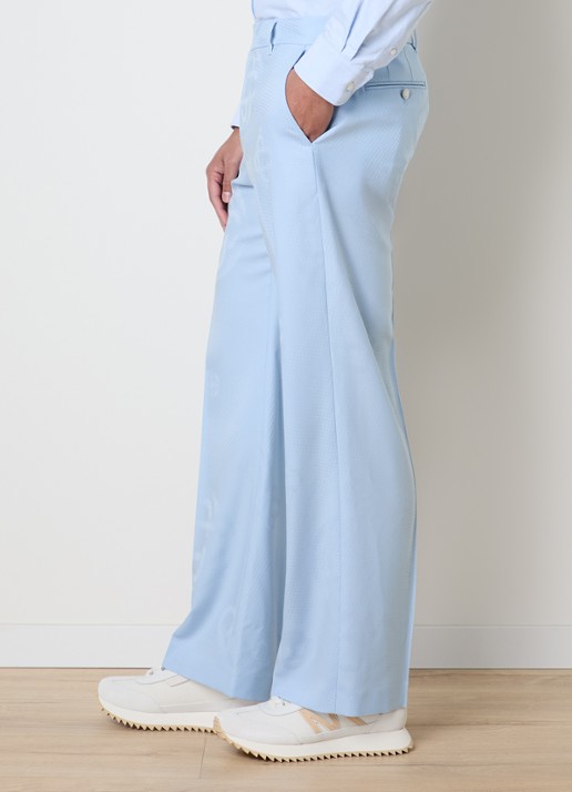 Casablanca Straight fit pantalon van wol met steekzakken - detail 4 lichtblauw