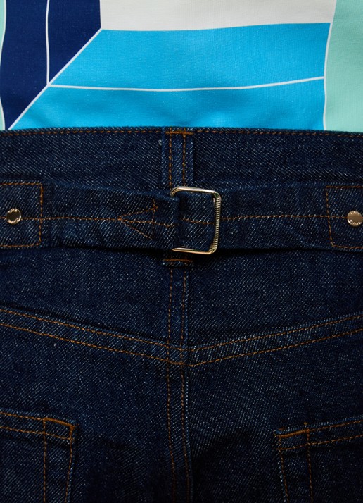 Casablanca Straight leg jeans met donkere wassing - detail 6 indigo