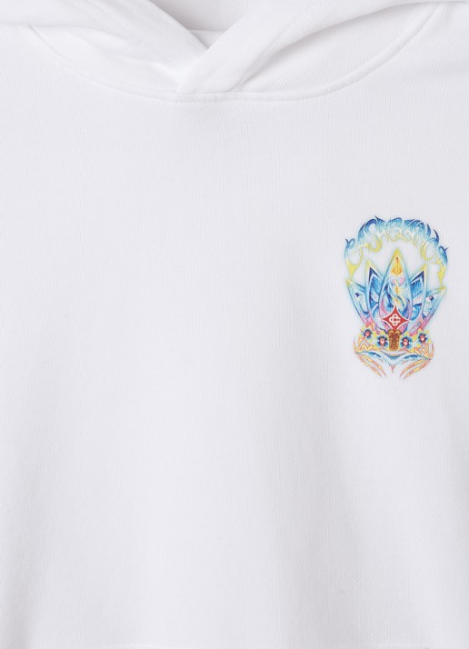 Casablanca Surf Lotus hoodie met logo- en backprint - detail 3 wit