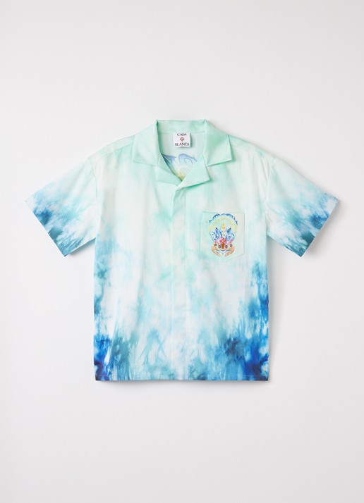 Casablanca Surf Lotus overhemd met tie-dye dessin en logo
