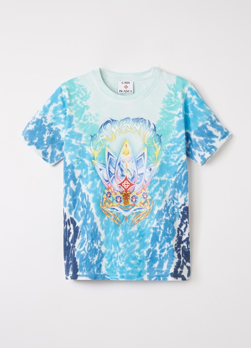 Casablanca Surf Lotus T-shirt met tie-dye dessin en logoprint