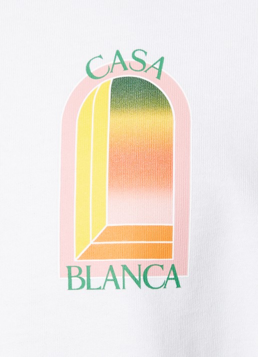 Casablanca T-shirt met logo- en backprint - detail 5 wit