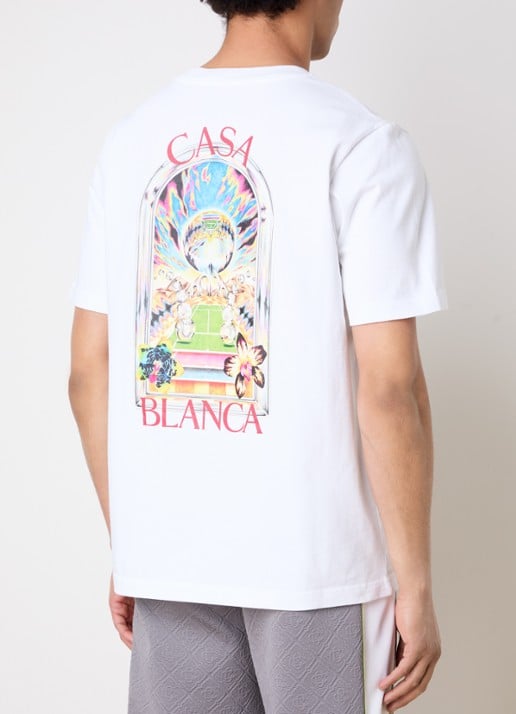 Casablanca T-shirt met logo- en backprint