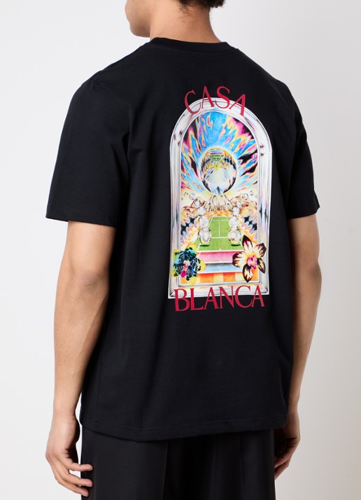 Casablanca T-shirt met logo- en backprint