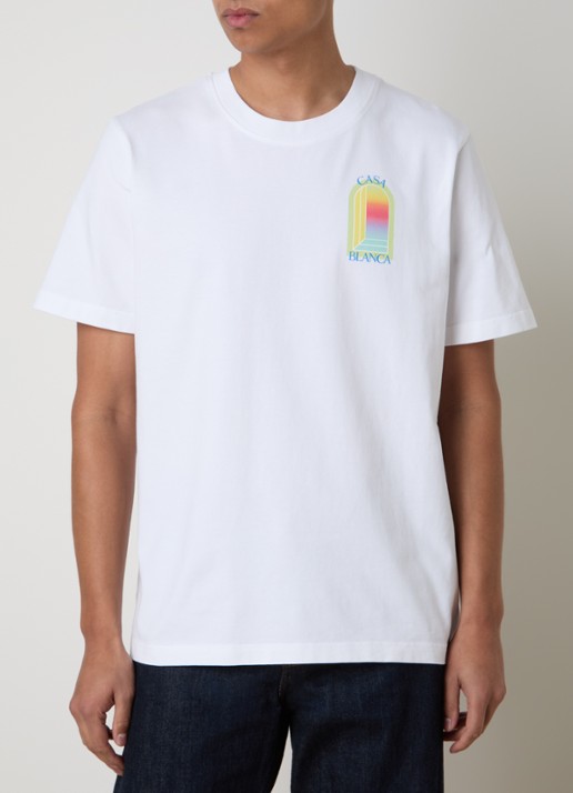 Casablanca T-shirt met logo- en backprint - achterkant 3 wit