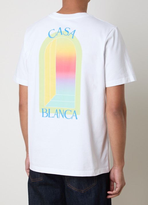 Casablanca T-shirt met logo- en backprint