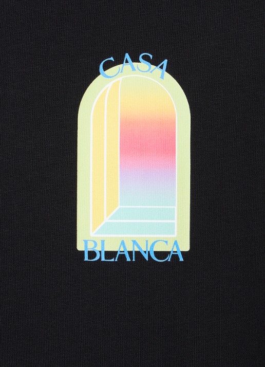 Casablanca T-shirt met logo- en backprint - detail 5 zwart