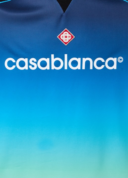 Casablanca T-shirt met print - detail 3 blauw