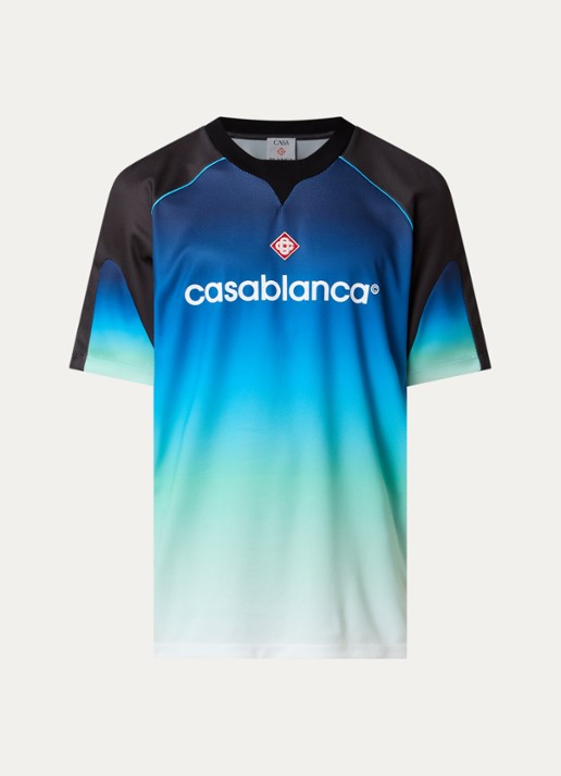 Casablanca T-shirt met print - voorkant 4 blauw