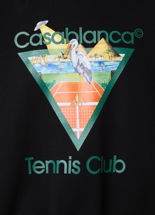 Casablanca Tennis Club sweater met logoprint - detail 2 zwart