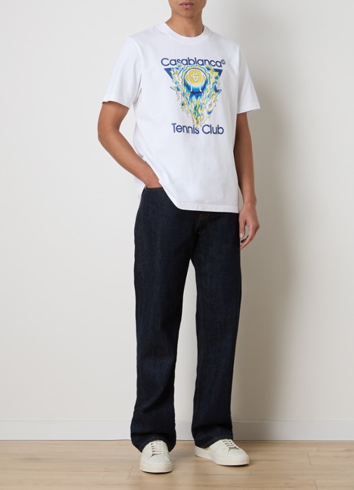Casablanca Tennis Club T-shirt met logoprint - voorkant 5 wit