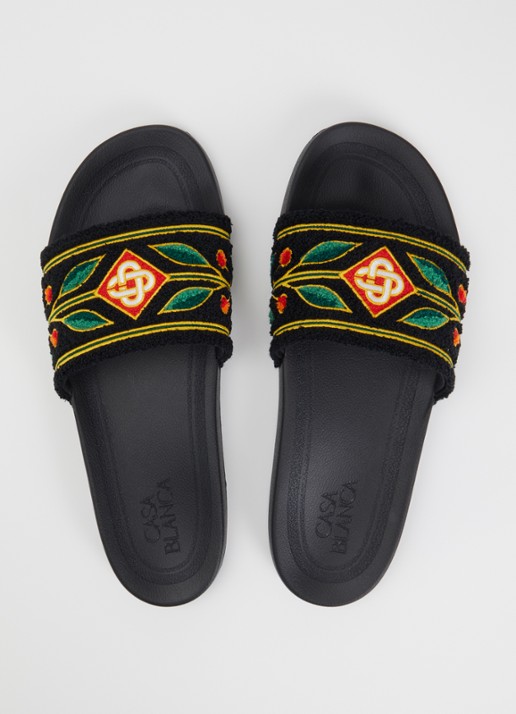 Casablanca Terry slipper met logo - detail 4 zwart