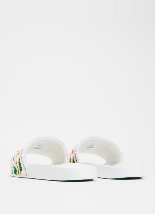 Casablanca Terry slipper met logo - achterkant ivoor