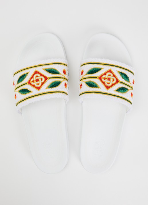 Casablanca Terry slipper met logo - detail 4 ivoor