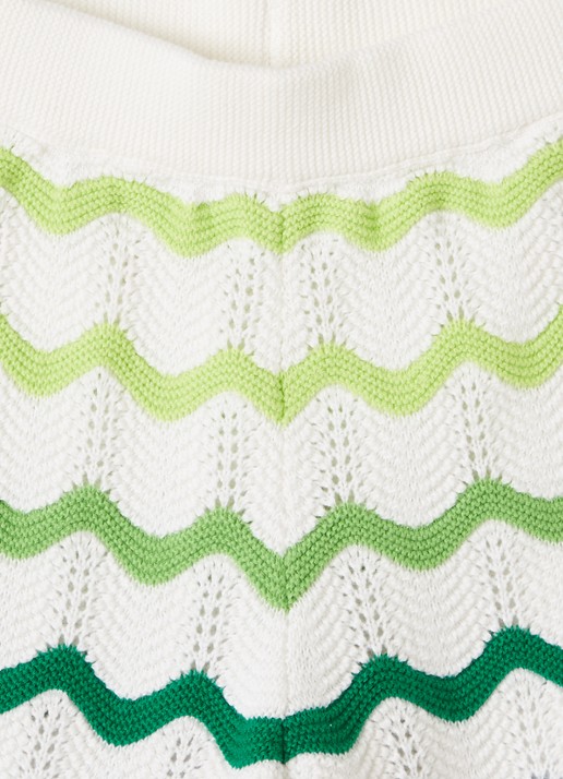 Casablanca Wave straight fit korte broek van crochet met ingebreid patroon - detail gebroken wit