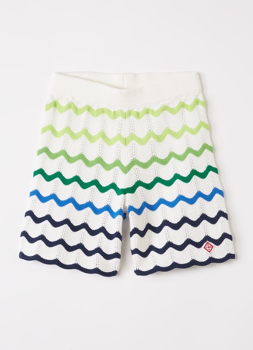 Casablanca Wave straight fit korte broek van crochet met ingebreid patroon